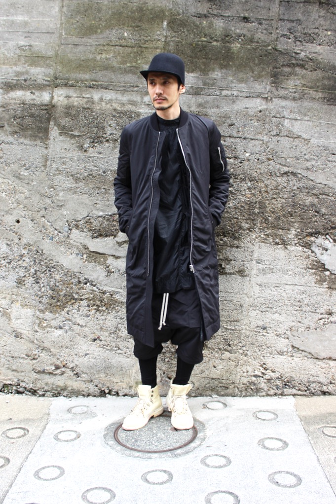 drkshdw rickowens 袖レザー切替コーディングGジャン-