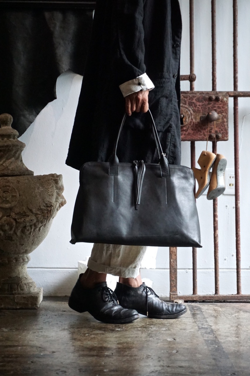 GULLAM EXCLUSIVE. Bauletto L. GUIDI Culatta Leather. Asfalto