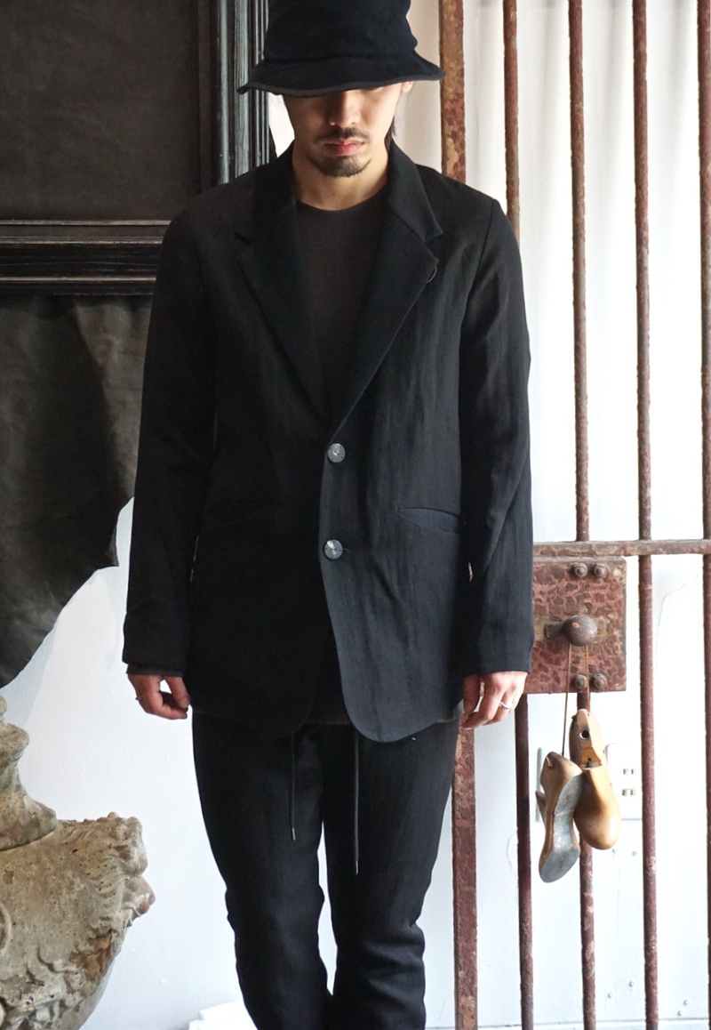 JKK-SCW. Jacket Wool Canapa Soft Gabardine. Black. 2020AW. DEVOA