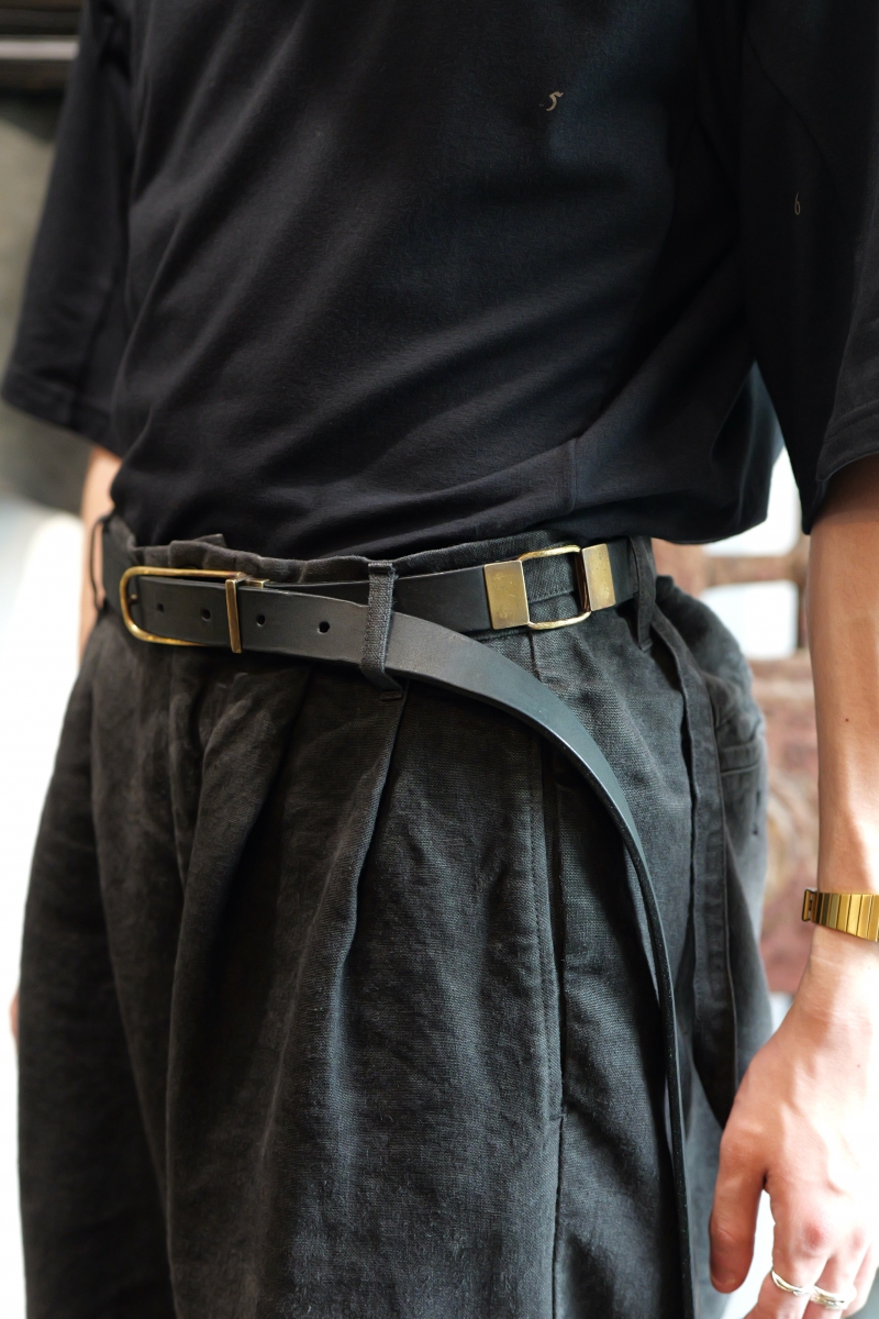 DH-SNC. Belt GUIDI Cow Leather 25mm. Black. DEVOA. « GULLAM グラム