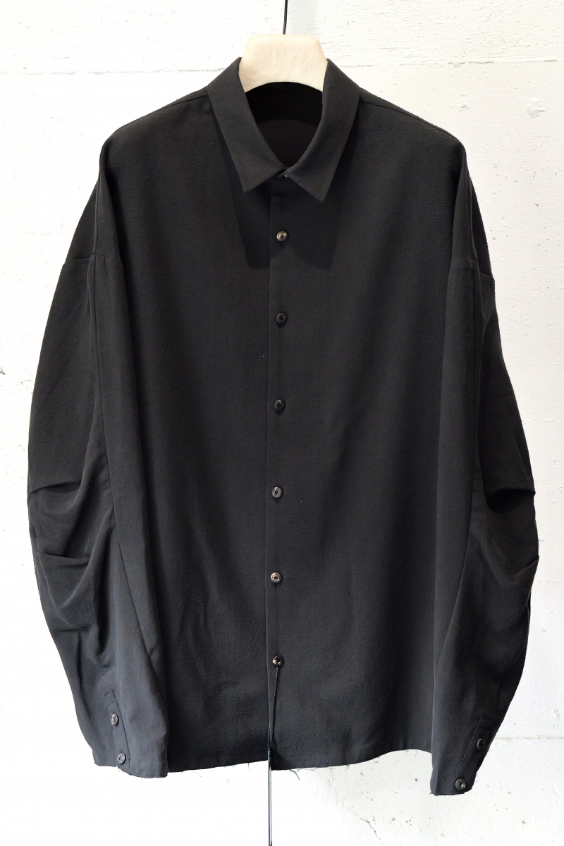 SHE-SHSL. Shirt Loose Fit Cotton Silk. Black. 2023AW. DEVOA