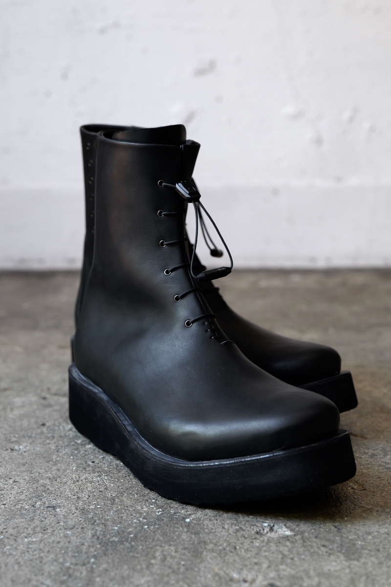 FW-WWHL. Leather Boots GUIDI Calf Leather. Black. 2023AW. DEVOA