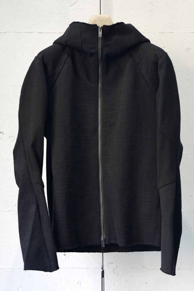 JKE-HWJH. Hooded Jacket Heavy Jersey Cotton. Black. 2023AW. DEVOA