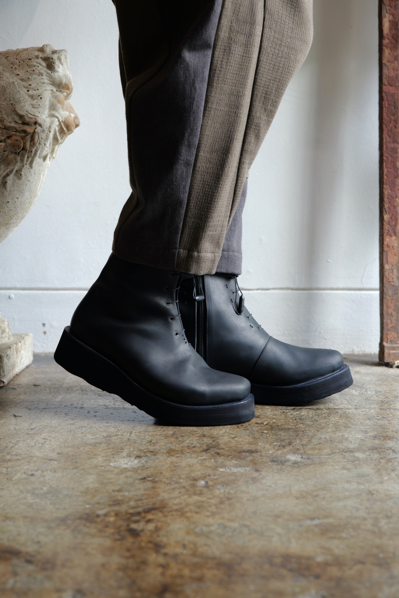 FW-WWHL. Leather Boots GUIDI Calf Leather. Black. 2023AW. DEVOA