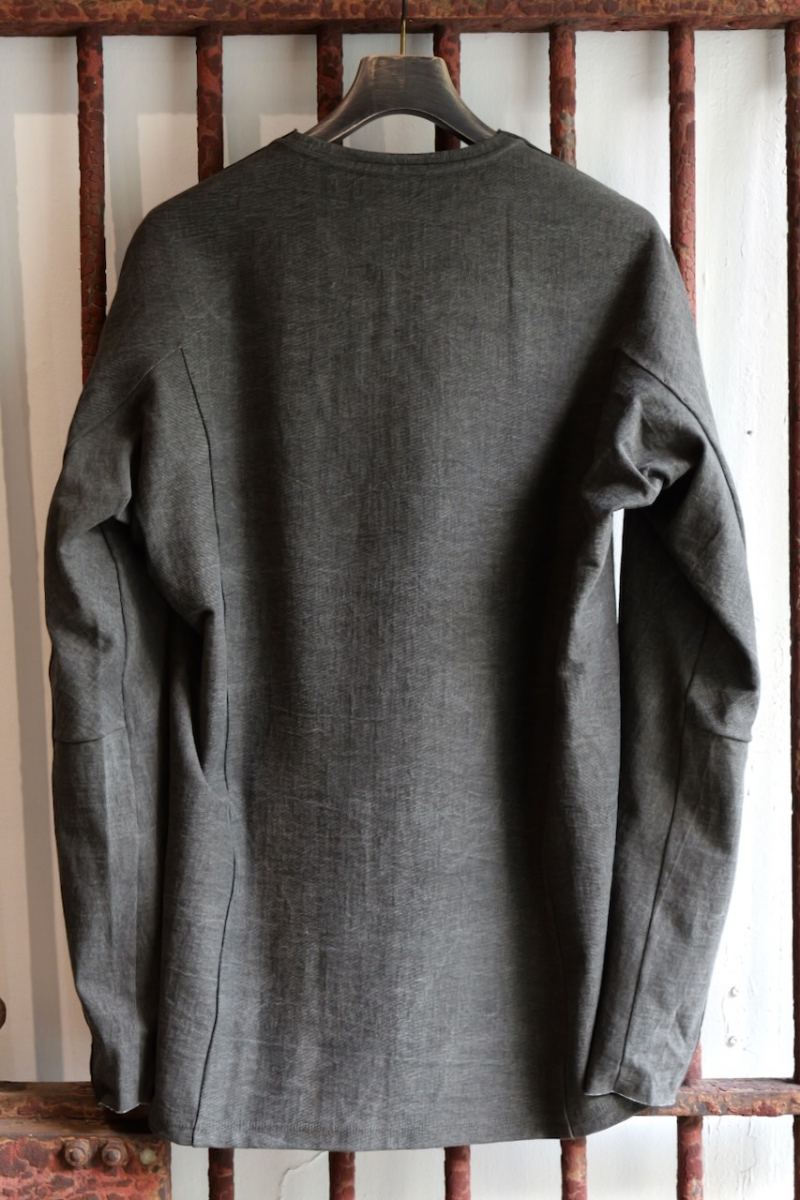 CSC-DCK3. Long Sleeve Pigment Dye Jersey. Charcoal. DEVOA