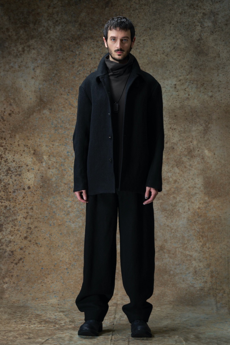 JKI-BHDAH. Jacket Linen Virgin Wool. Black. DEVOA. « GULLAM