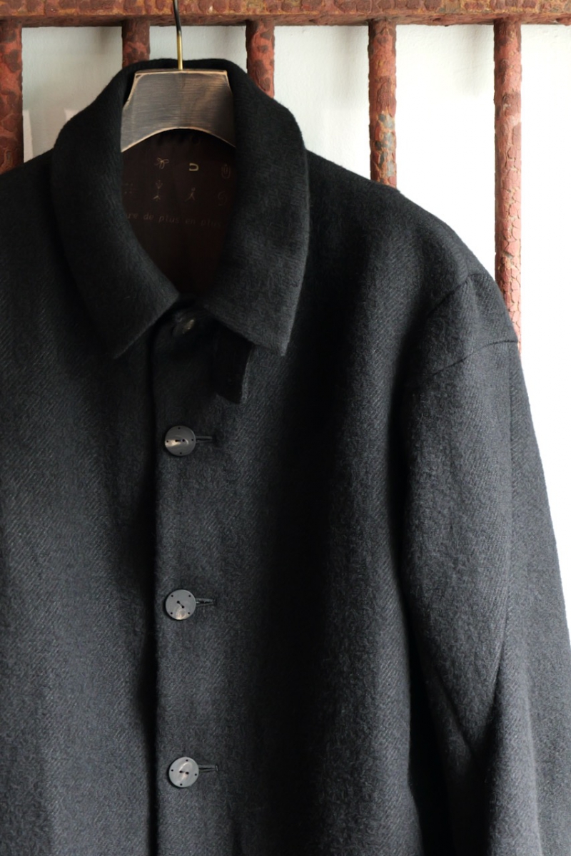 JKI-BHDAH. Jacket Linen Virgin Wool. Black. DEVOA. « GULLAM