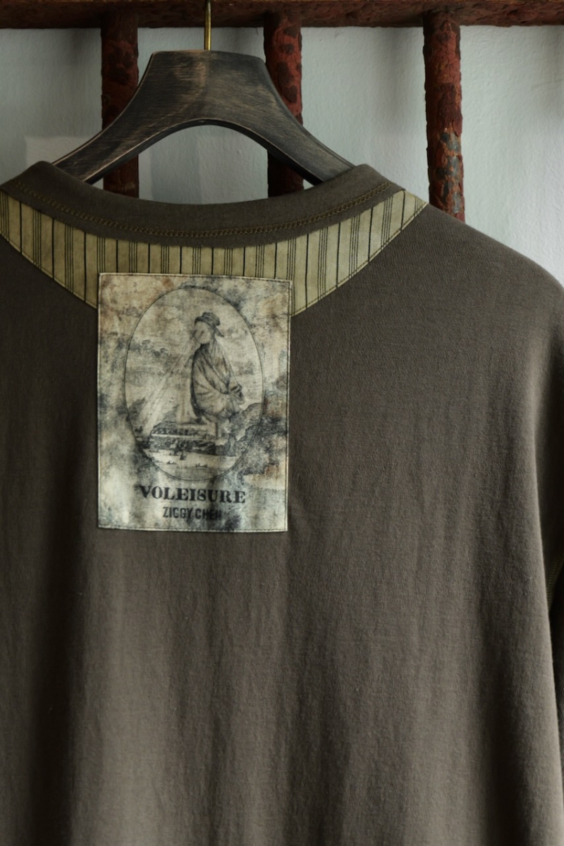 トップス ZIGGY CHEN Henly-Neck Long Sleeves ZIGGY CHEN - Men Henley Neck Long Sleeve T-Shirt – Atelier