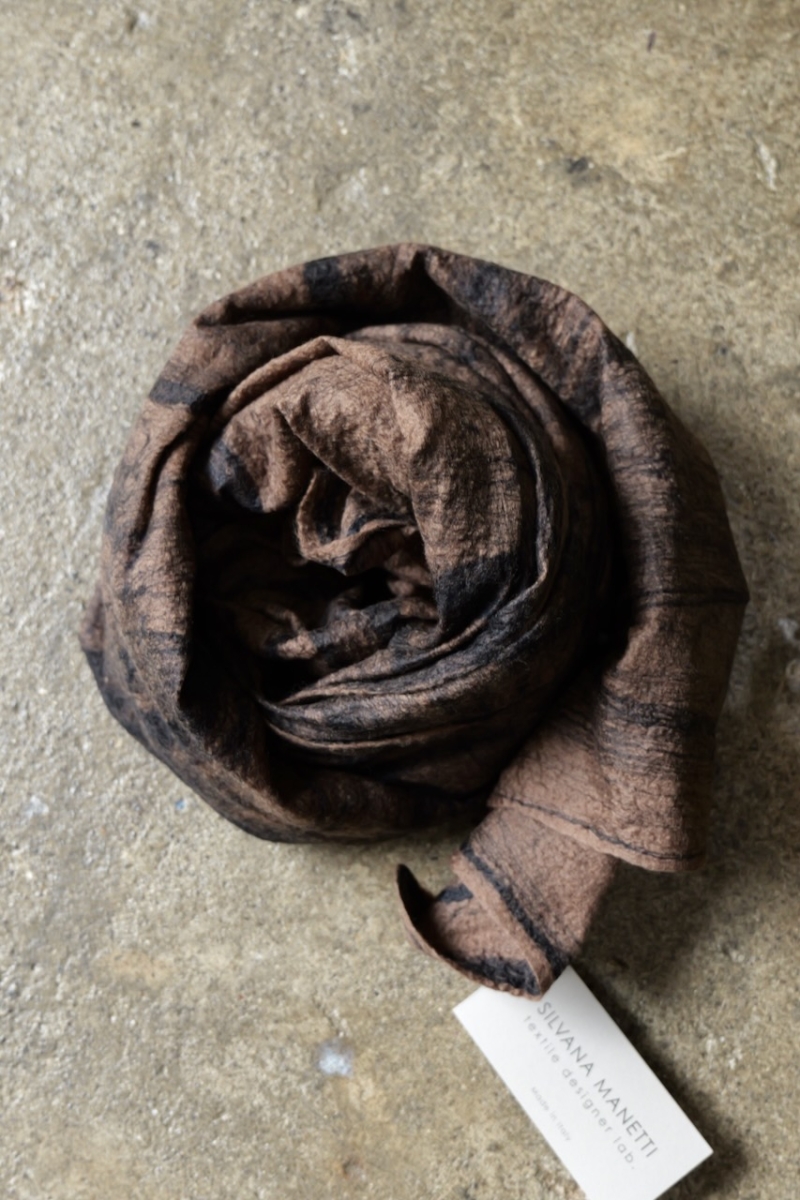 LIGHT200. Wool & Silk Stole. 202(Cocoa Black). SILVANA