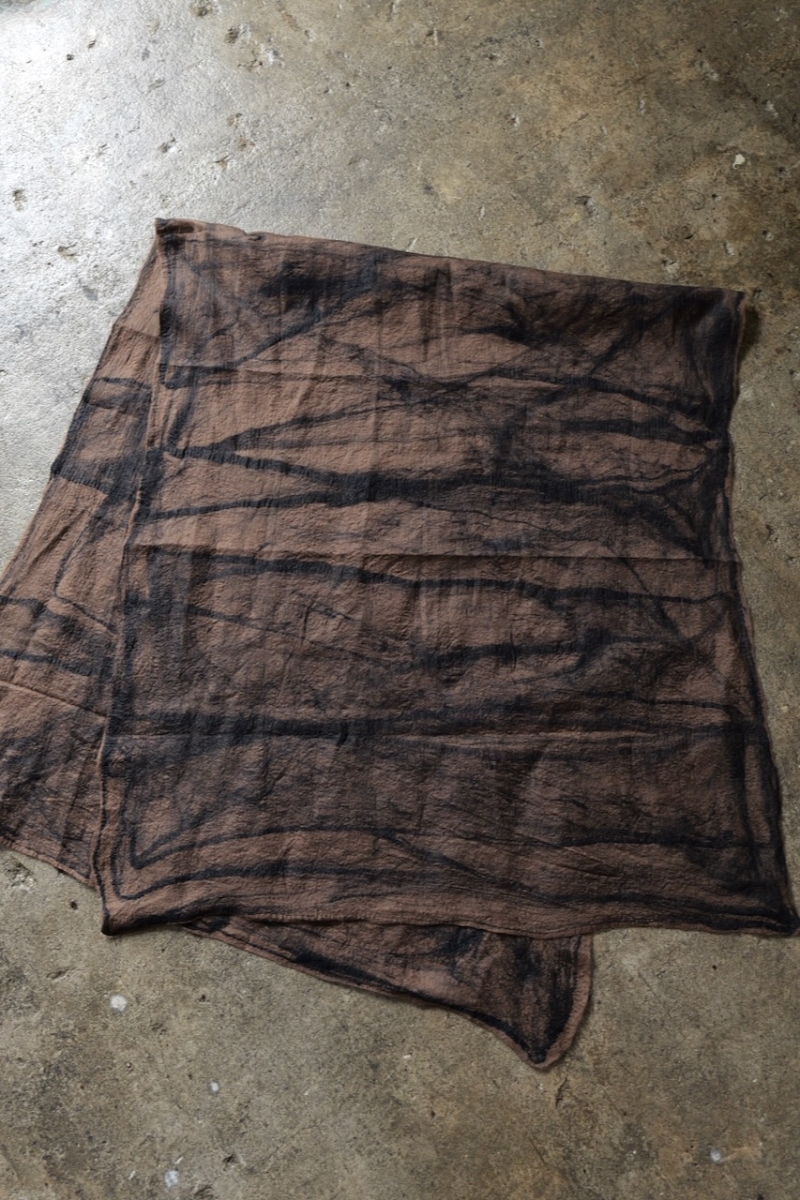 LIGHT200. Wool & Silk Stole. 202(Cocoa Black). SILVANA