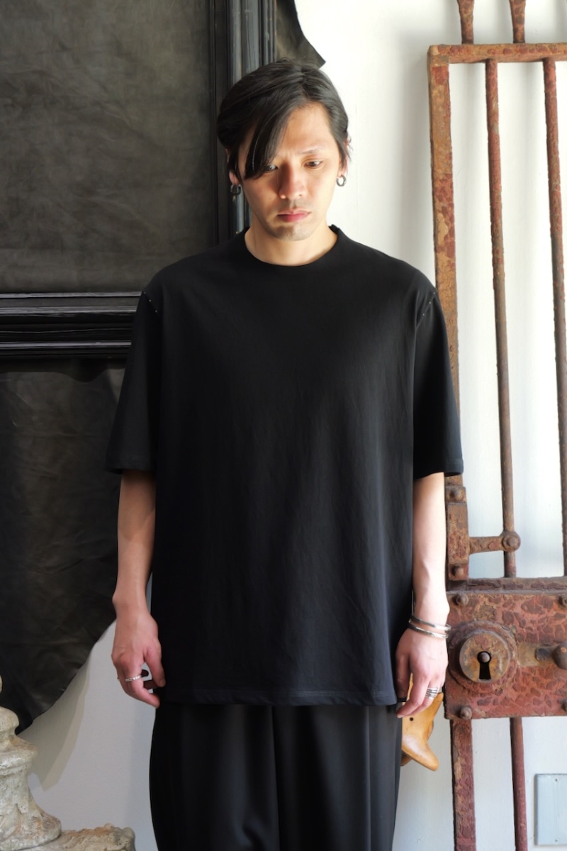 CSC-CSDK1. Short Sleeve Japanese Cotton Jersey. Black. DEVOA